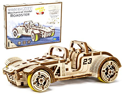 WOODEN.CITY 3D Holzpuzzle Roadster - Modellauto Modellbausatz, Bausatz & Bastelset für Erwachsene - Geschenke für Männer, Männer Geschenke, Holzspielzeug Puzzle 3D - Büro & Chef Geschenke