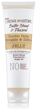 Creme of Nature, Butter Blend & Flaxseed, Gel Styling, Allunga e Definisce i Ricci, Elimina l’Effetto Crespo, Texture Non Appiccicosa, Non Grassa, Trattamento per Capelli Ricci, Crespi e Afro, 250ml