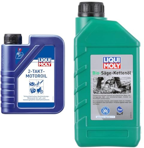 LIQUI MOLY 2-Takt-Motoroil | 1 L | 2-Takt-Öl | Art.-Nr.: 1052, SAE 0 & Bio Sägekettenöl | 1 L | Gartengeräte-Öl | Art.-Nr.: 1280