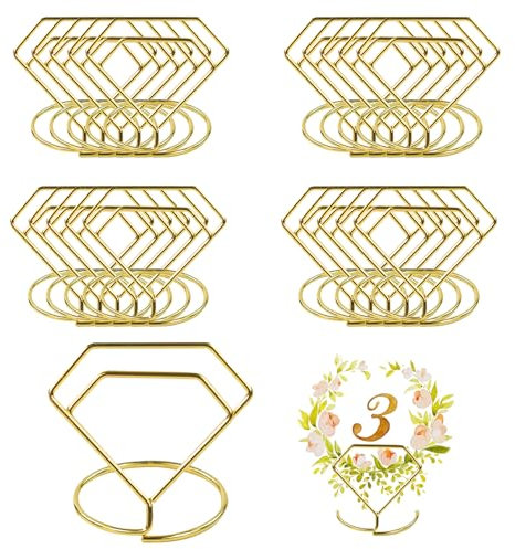 30 Stück Tischkartenhalter Hochzeit Tischnummernhalter Bilder Ständer Clips Hochzeit Sitzetiketten Platzkarten-Clips für Memo, Karten, Bilder in Hochzeit, Geburtstag, Jahrestag (Diamant)