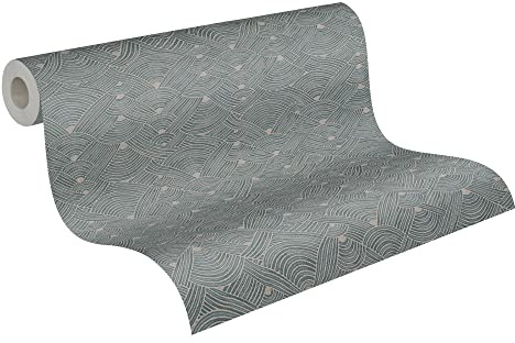A.S. Création Artdeco Tapete Blau Beige Nara 387421 Mustertapete Vliestapete 10,05 m x 0,53 m Made in Germany