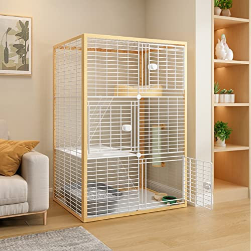 Katzenkäfig – Laufstall Für Katzen, Katzengehege Innen -DIY Kleintierkäfig Für Kaninchen, Meerschweinchen, Welpen Portable Metalldraht Yard Fence, Großer Auslaufplatz ( Color : Yellow-A , Size : 92*47