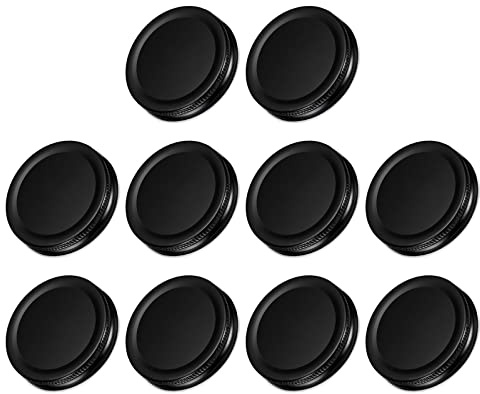 sourcing map Mason Jar Lids, 70mm/2.76 Regular Mouth Tin Plate Caps Leak Proof for Canning Jars Kitchen Storage, (Black 20Pcs)