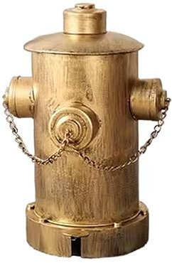 Cubo de Basura para Cocina Bote de basura de estilo industrial de hierro vintage, metal grande con tapa, pedal, tapa abierta, boca de incendios, modelado, artesanía antigua, bote de basura al aire lib
