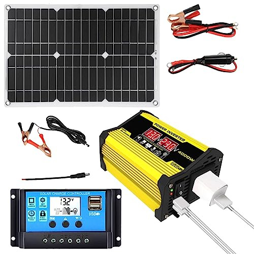 Kit de Panneau Solaire, système Solaire Complet pour Voiture, kit de Panneau Solaire pour Voiture de 300 Watts, Chargeur Solaire avec contrôleur, 2 Ports USB et Affichage LED, kit Complet de Panneau