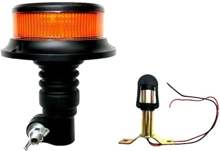 MelTruck® Orange Rundumleuchte Warnleuche 18 LEDs 3x Blitzmuster 12V 24V E9 ECE R65 R10 (Aufsteckrohr T)