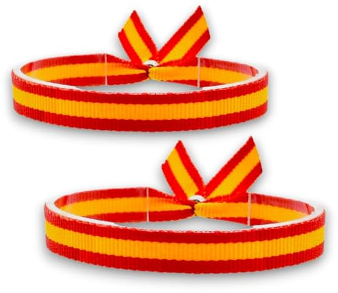 BDM tygarmband för män och kvinnor med spansk flagga och justerbar stängning, bilhänge, väska, ryggsäck ... De10 mm