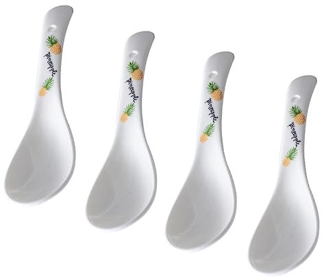 ABOOFAN 4 Stück Bone China Löffel Löffel Chinesische Suppenlöffel Pfanne für suppe japanischer suppenlöffel Reis Suppenlöffel Keramik Reislöffel kleiner Löffel Esslöffel