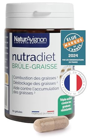 NaturAvignon Nutradiet Bruleur de graisse puissant | curcuma thé vert noix de cola | perte de poids rapide et efficace | coupe faim Minceur Perte de Poids rapidement | 60 gélules minceur