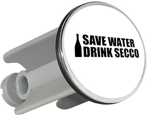 Huuraa Waschbeckenstöpsel Save Water Drink Secco Sektflasche Geschenk 4cm für Waschbecken Abflussstopfen Save Water Drink Secco Geschenkidee