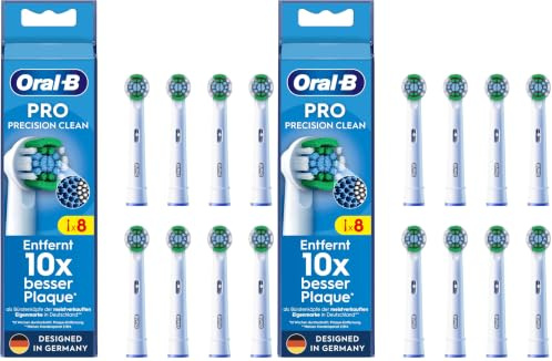 Oral-B Pro Precision Clean Aufsteckbürsten für elektrische Zahnbürste, 8 Stück, Zahnreinigung mit innovativen X-förmigen Borsten, Original Oral-B Zahnbürstenaufsatz, Designed in Germany