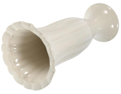 PRETYZOOM Vaso per Fiori da Cimitero in Ceramica Beige a Forma di Colonna Romana, Resistente e Anti-vento, per Decorazioni Commemorative All'aperto