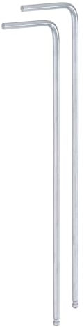 sourcing map 2pcs Ball End Hex Key Wrench 2mm L-Shape Extra Long Arm Hexagon Metric Wrenches Chrome Vanadium Steel Repairing Tool for Home Repair, Silver Tone