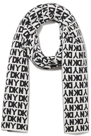 DKNY Damen Soft Logo Scarf Modischer Schal, Elfenbein, Einheitsgröße