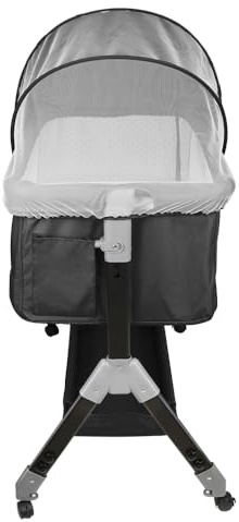 HUOLE 3 in 1 Beistellbett & Babywiege & Reisebett, 4-stufig Höhenverstellbares Babybett, neigbar, Kinderbett, Stubenwagen für Babys bis 25kg belastbar-104 * 52 * 100-110 cm – schwarz