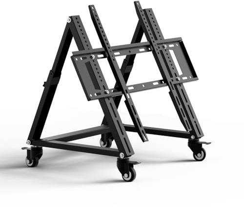Duiliuu Low Height Mobile TV Stand, Rolling TV Stand with Wheel for 26-65 inch TV, Hight Adjustable, 36° -68° Adjustable Viewing Angle,Max 50KG, Vesa 600×500