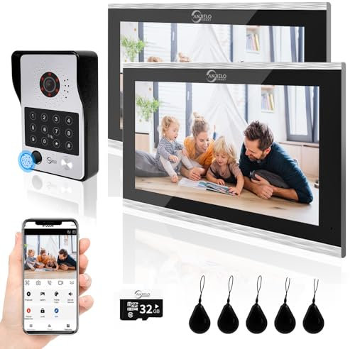 Interphone vidéo filaire pour appartement, écran tactile 10 pouces avec caméra HD 1080P, supportant les empreintes digitales, les cartes RFID et le déverrouillage par mot de passe pour la maison, Tuya