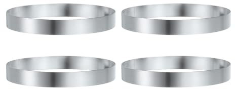 QUARKZMAN 4Pz Anello per Dolci Rotondo 5.5 x 1 Pollice in Acciaio Inossidabile Senza Saldature per Dolci Specchio Rivestito per Cottura Dolci frittella Inglesi Strumento