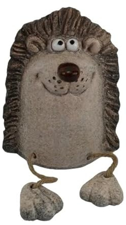 itsisa Zaunhocker Igel mit Füßen H:15 cm aus Keramik - Zaun Deko Garten, Tierfigur Pfostenhocker, Zaunfigur, Gartendeko, Zaunstecker