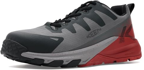 KEEN Utility Men's Targhee Blur Composite Toe Low Height Breathable Lightweight Work Shoes, Steel Grey/Black, 10 EE