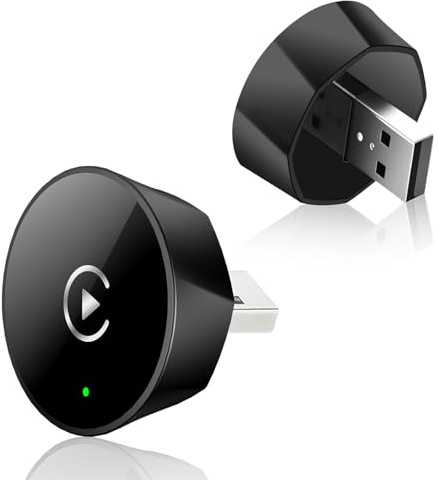 Mini Wireless Auto-Adapter für werksseitig installierte Fahrzeugsysteme, Plug & Play USB-C-Adapter für Fahrzeuge mit kabelgebundenem CarPlay/Android Auto (ab 2016), WLAN BT 5.2 kompaktes Metalldesign
