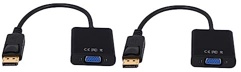 SHINEOFI 2pièces Adaptateur Displayport Vers Vga Convertisseur Affichage Pour Écran Led Câble Vers Vga Lot