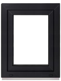 Framex Kellerfenster Fenster Kunststofffenster Innen Weiß/Außen Anthrazit Breite x Höhe 50 x 60 cm (500 x 600 mm) 2-fach (32 mm) Dreh Kipp DIN Links