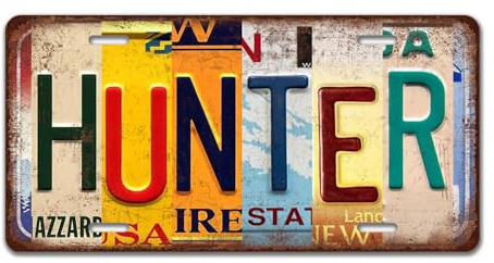 PanAJiao Vintage Hunter License Plate Metal Tin Sign Rustic for Wall Decor 12 x 6 Inches