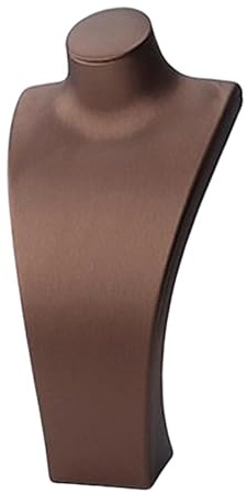 KiBcsLic Espositore per Busto di Collana, Negozio di Fotografia, organizzatore di Gioielli, Marrone, 16 Cm X 8.5 Cm X 32