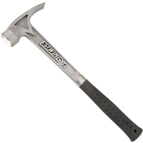 ESTWING Titanium Hammer, 13oz Professional Hammer, Smooth Face Black, TIBK | Made in USA, Locking Taper Face, Magnetic Nail Starter, Smooth Face For Precision Striking, Patented Shock Reduction Grip