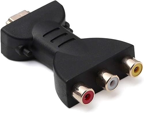 SelHeng Adaptador HDMI a RCA, convertidor AV macho a 3 hembras para HDTV DVD, color negro