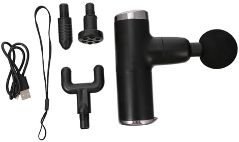 Handheld Muskelentspannungsgerät 2000mah Usb, Schwarz | Aluminiumlegierung und Silikon, 1 Satz, Elektrisches Modell, Kompakt für Unterwegs