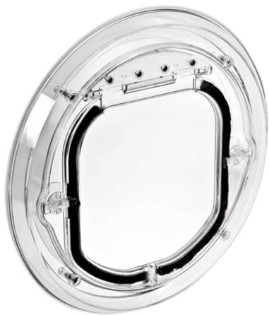 Ngbbby Porta per Animali Domestici Porta Rotonda per Cuccioli in plastica Trasparente per Gatti con Vetro Scorrevole, Animale Domestico per Gatti
