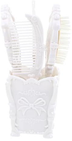 TOYANDONA Cepillos Cabello Juego de 5 con Cerdas Indoloras de Plástico Blanco y Masajeador de Cuero Cabelludo para Uso en Dormitorio y Oficina