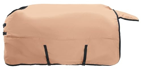 Hästfilt cappuccino 165 cm av vattentät polyester med justerbar stängning, andas och vindtät för stall, vide, utomhus, övergång och ridsportkomfort