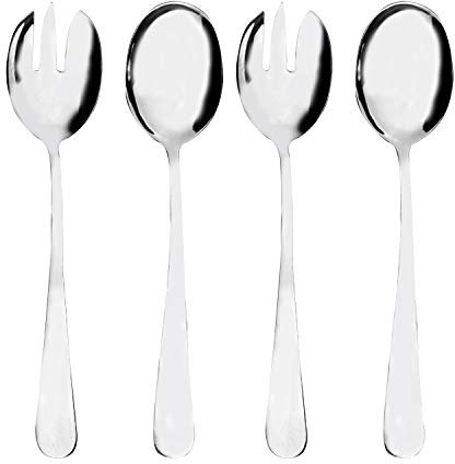 Mr. Spoon - Salatbesteck, Salatlöffel und Salatgabeln aus Edelstahl, 21 x 5 cm, 2 Stück