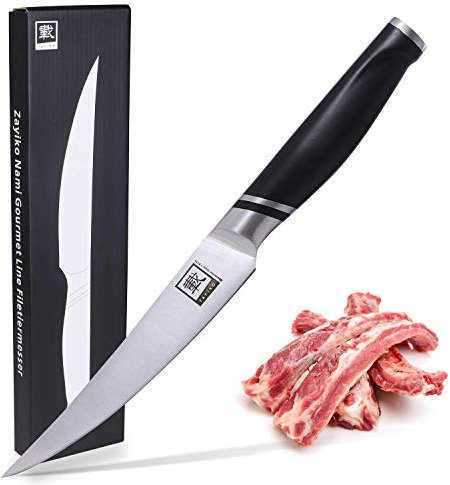 zayiko NAMI Ausbeinmesser 28,5 cm Länge mit 15,5cm Klinge aus deutschem Edelstahl und ergonomischen Griff aus ABS, Vielseitiges Edelstahl Profi-Küchenmesser, scharfes Filetiermesser