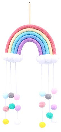 Shiwaki Regenbogen Wanddekor Makramee hngen,Makramee gewebt dekorativ für Raum,niedliche Wanddekoration geeignet für Festival Ornamente Geschenke (blau)