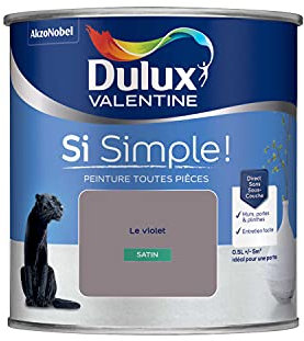 Dulux Valentine Peinture Si Simple Peinture Intérieure Toutes Pièces - Peinture Mur et Plafond, Porte et Plinthe - Couleur : Le Violet - 0,5 L