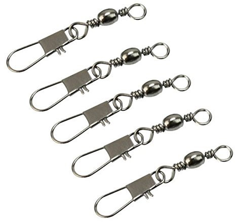 Fishing equipment 5 PCS 6# 4.2cm Fishing Connectors Barrel Swivel with Safety Snap Ring fishing gear saltwater