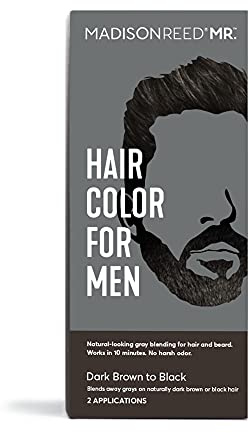 Madison Reed Mr. Hair Color for Men, Dark Brown to Black Demi-Permanent Hair Dye, Reduces Grays in 15 Minutes For Hair & Beard, Nourishing & Strengthening, Keratin & Argan Oil, 2 Applications