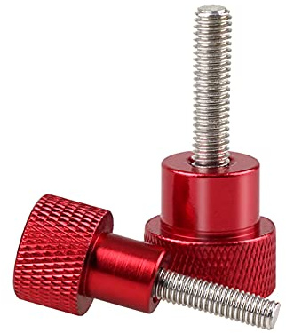 1pcs M5 Rändelschrauben Aluminiumlegierung Justageschritt Schraube, rot, M5 45mm