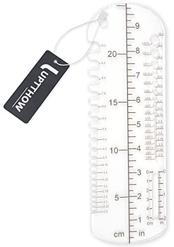 UPTTHOW Sockenlineal, Stricken, Häkelgröße, Hakenlehre, Acryl, transparent, 25,4 cm, Sockenblocker, Swatch & Nadel, DIY-Webwerkzeuge, handgefertigtes Geschenk für Kinder und Erwachsene