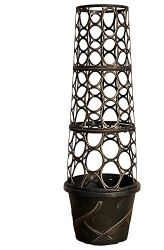 YouGarden Tower Pot Flower Planter with Trellis Frame for Climbing Plants, Support Frame Cage Plant Pot for Gardens, Patios or Indoors Perfect for Climbing Plants in Gardens