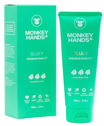 Monkeyhands Gluey Grip | Gel Super Adhérent pour Fitness et Pole Dance | Idéal pour Calisthenics, Anneaux, Parkour, Gymnastique | Vegan, Sans Parabènes, Avec Résine | Vert, 100ml