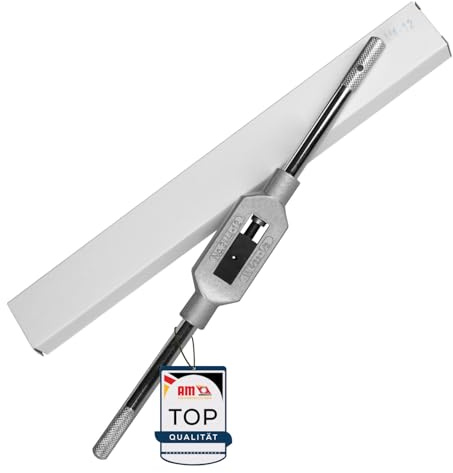 AM-Zerspanungstechnik Windeisen | verstellbares PRO Windeisen für Gewindebohrer | Auswahl verschiedener Halter, verstellbar für Gewindeschneider Set - M4-M12 | Größe 2