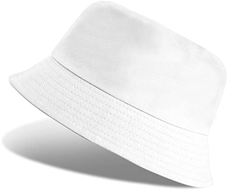 Tuopuda Bucket Hat Unisex Cotton Fisherman Sun Hats for Women Men One Size Summer Beach Fishing Bucket Hat UV Protection 56-58cm, White-A