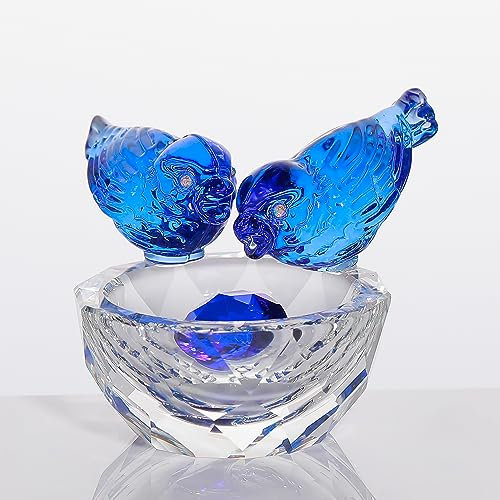 Qianwei Kristallvogel Figur Sammlerstück – Handgefertigte Glastiere Figuren Kristall Büro Schreibtisch Tisch Home Decor Briefbeschwerer