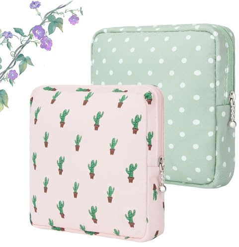 Desing Wish 2 Stück Tampon Aufbewahrung Binden Tasche Perioden Aufbewahrungstasche Klein Make Up Tasche Schminkbeutel Reise Kosmetiktasche Damen Erste Periode Set Mädchen Geschenk mit Reißverschluss