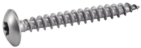 ACTON Vis à bois tête cylindrique large six lobes pour pentures - Inox A2 6x40 mm - Boîte de 100 - Vis, pointes, boulons